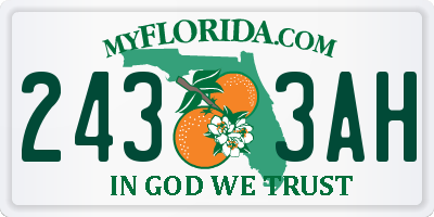 FL license plate 2433AH