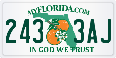 FL license plate 2433AJ