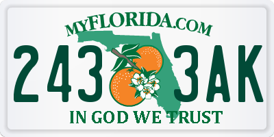 FL license plate 2433AK