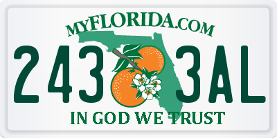 FL license plate 2433AL