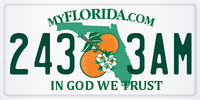 FL license plate 2433AM