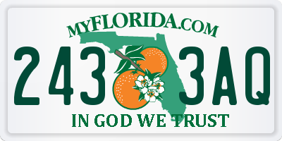 FL license plate 2433AQ