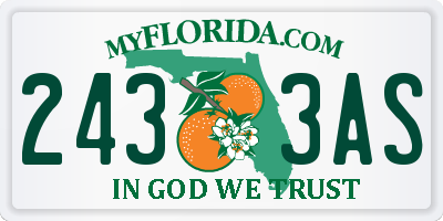 FL license plate 2433AS