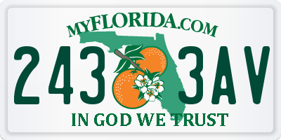 FL license plate 2433AV