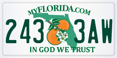 FL license plate 2433AW