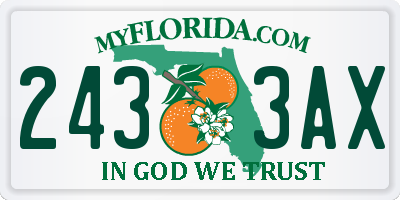 FL license plate 2433AX