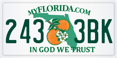 FL license plate 2433BK
