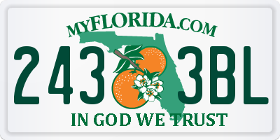 FL license plate 2433BL