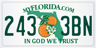 FL license plate 2433BN