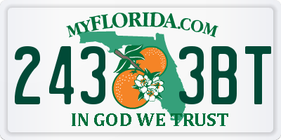 FL license plate 2433BT