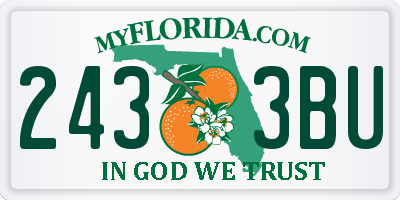 FL license plate 2433BU