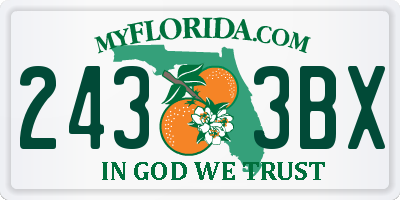 FL license plate 2433BX