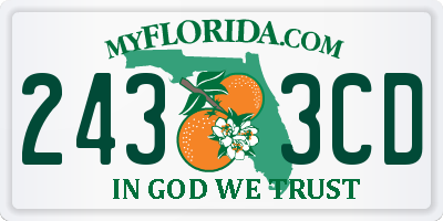 FL license plate 2433CD