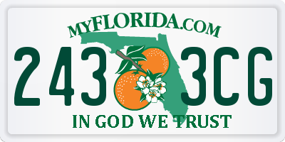 FL license plate 2433CG