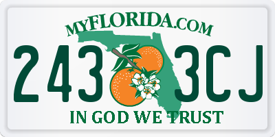 FL license plate 2433CJ