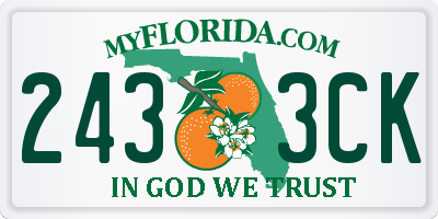 FL license plate 2433CK