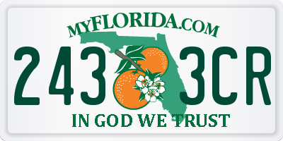 FL license plate 2433CR