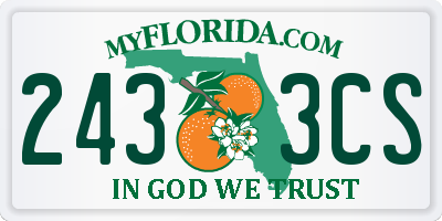 FL license plate 2433CS