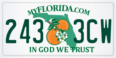 FL license plate 2433CW
