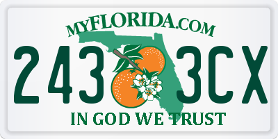 FL license plate 2433CX
