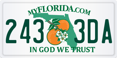 FL license plate 2433DA