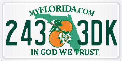 FL license plate 2433DK