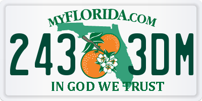 FL license plate 2433DM