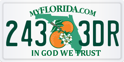 FL license plate 2433DR