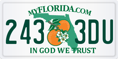 FL license plate 2433DU