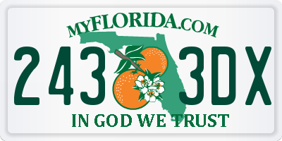 FL license plate 2433DX