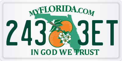 FL license plate 2433ET