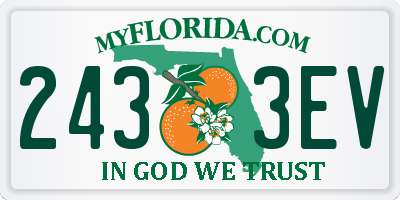 FL license plate 2433EV