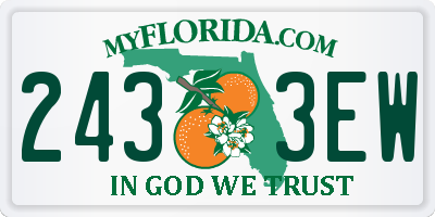 FL license plate 2433EW