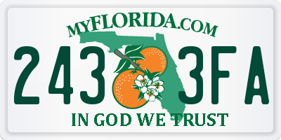 FL license plate 2433FA