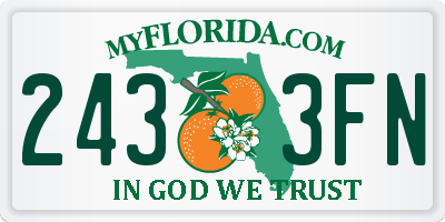 FL license plate 2433FN