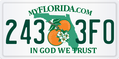 FL license plate 2433FO