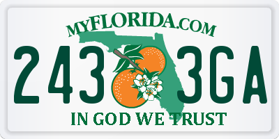 FL license plate 2433GA