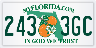 FL license plate 2433GC