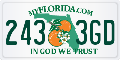 FL license plate 2433GD