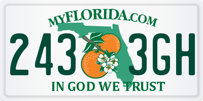 FL license plate 2433GH