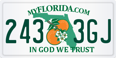 FL license plate 2433GJ