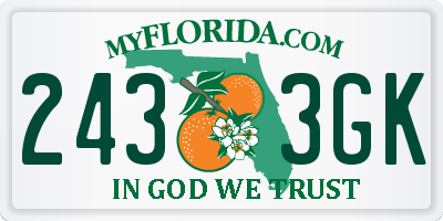 FL license plate 2433GK