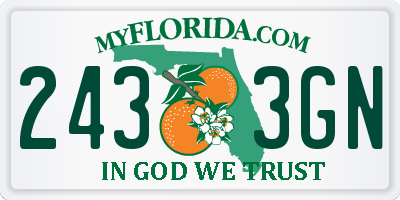 FL license plate 2433GN