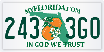 FL license plate 2433GO