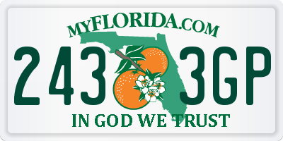 FL license plate 2433GP