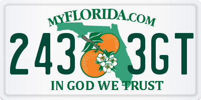 FL license plate 2433GT