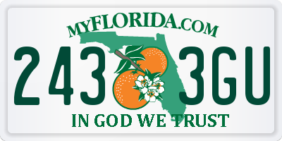 FL license plate 2433GU