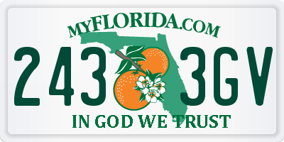 FL license plate 2433GV
