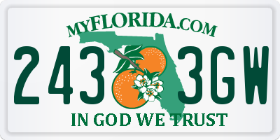 FL license plate 2433GW
