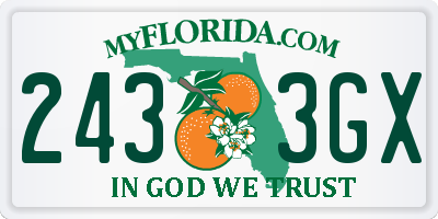 FL license plate 2433GX